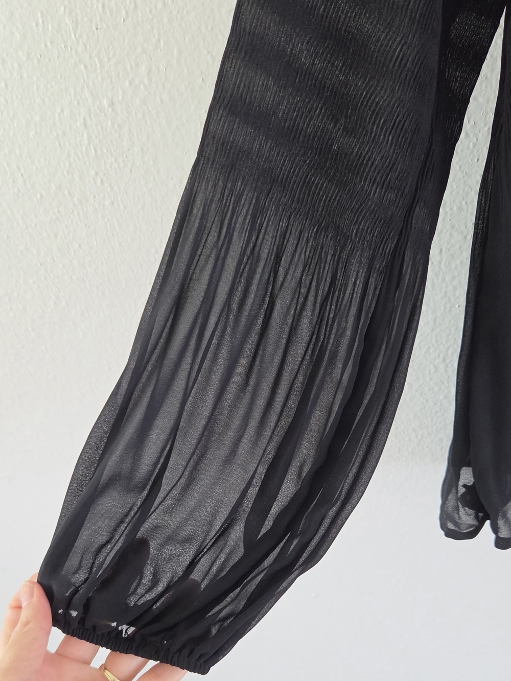 Chico's Black V-Neck Long-Sleeve Peplum Top - Picture 6 of 12